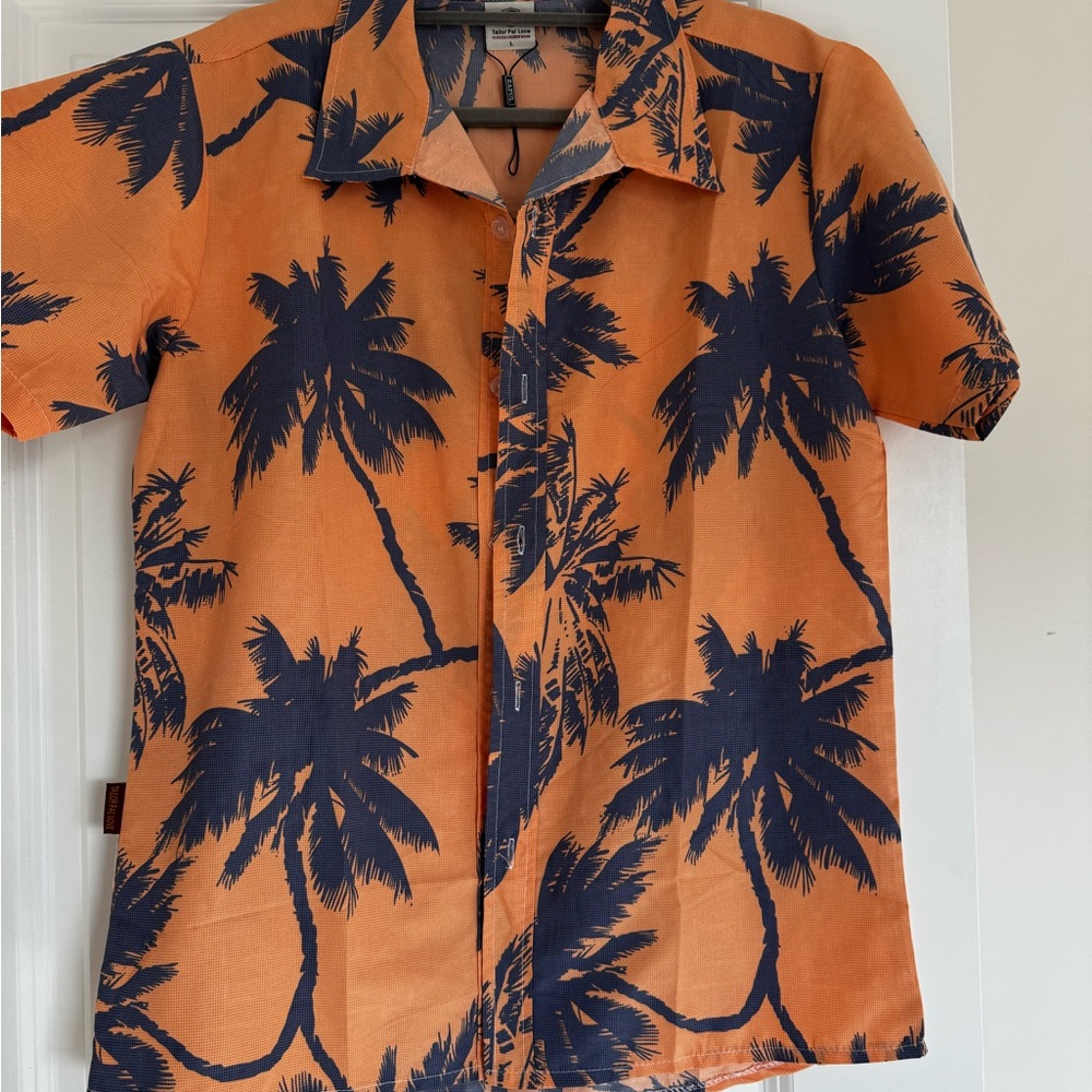 Tropical Orange and Blue Palm Tree Shirt